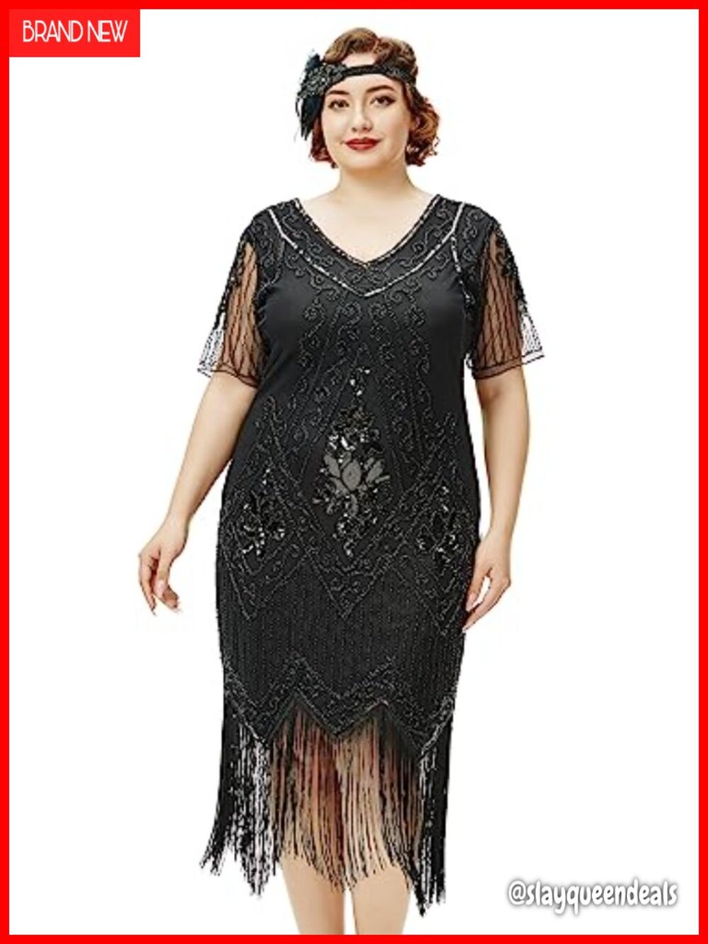 Flapper Dress 1920s Great Gatsby Costume Plus Size Sequins Fringe